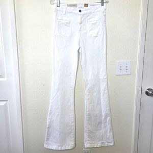Womens Anthropologie Pilcro White Superscript High Rise Flare Jeans Sz 28 x 34